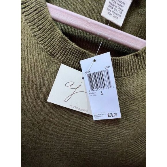 Andrea‎ Jovine Sweater Womens Small Green Long Sleeve Pullover Ladies - Picture 4 of 9